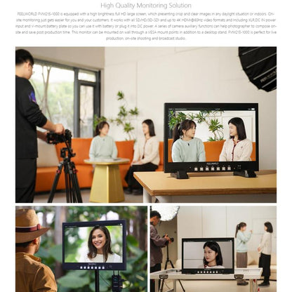 FEELWORLD FVM215-1000 21.5-inch Professional Production Broadcast Monitor High Brightness 1000nit Full HD IPS 4K 60Hz HDMI-compatible 3G-SDI Screen, EU Plug(Black) - On-camera Monitors by FEELWORLD | Online Shopping UK | buy2fix