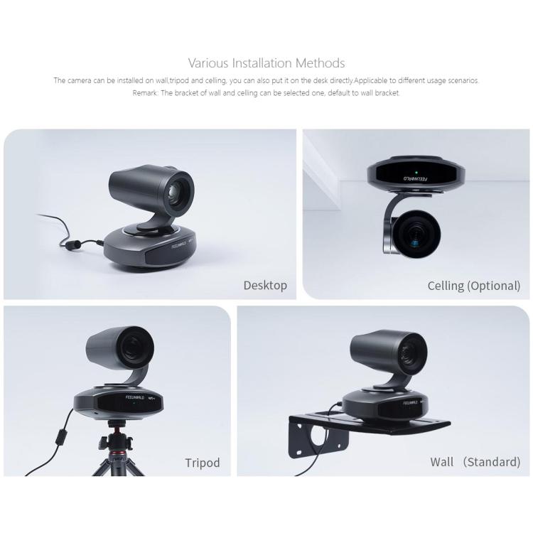FEELWORLD HV10X Professional Streaming Camera Full HD 1080P 60fps USB 3.0 HDMI-compatible(UK Plug) - HD Camera by FEELWORLD | Online Shopping UK | buy2fix