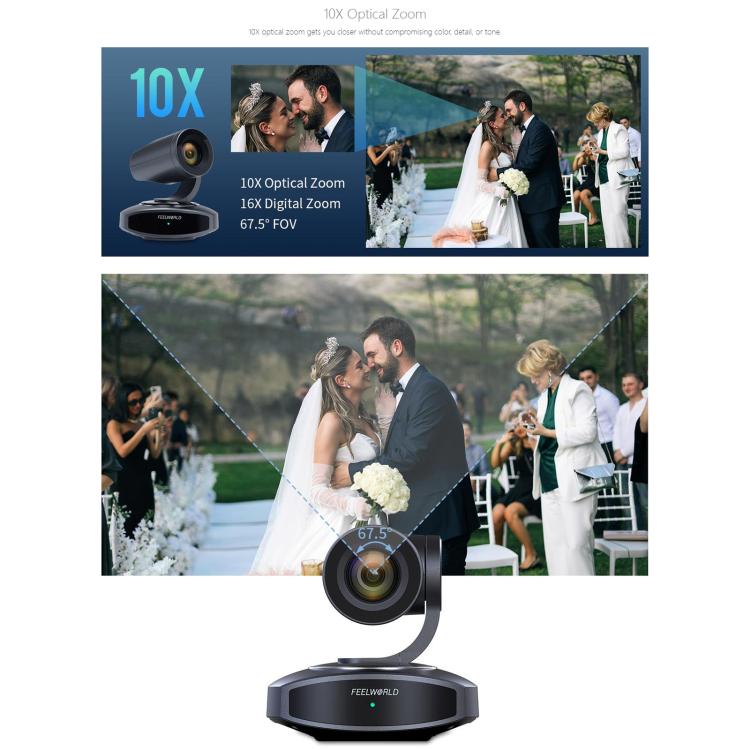 FEELWORLD HV10X Professional Streaming Camera Full HD 1080P 60fps USB 3.0 HDMI-compatible(AU Plug) - HD Camera by FEELWORLD | Online Shopping UK | buy2fix