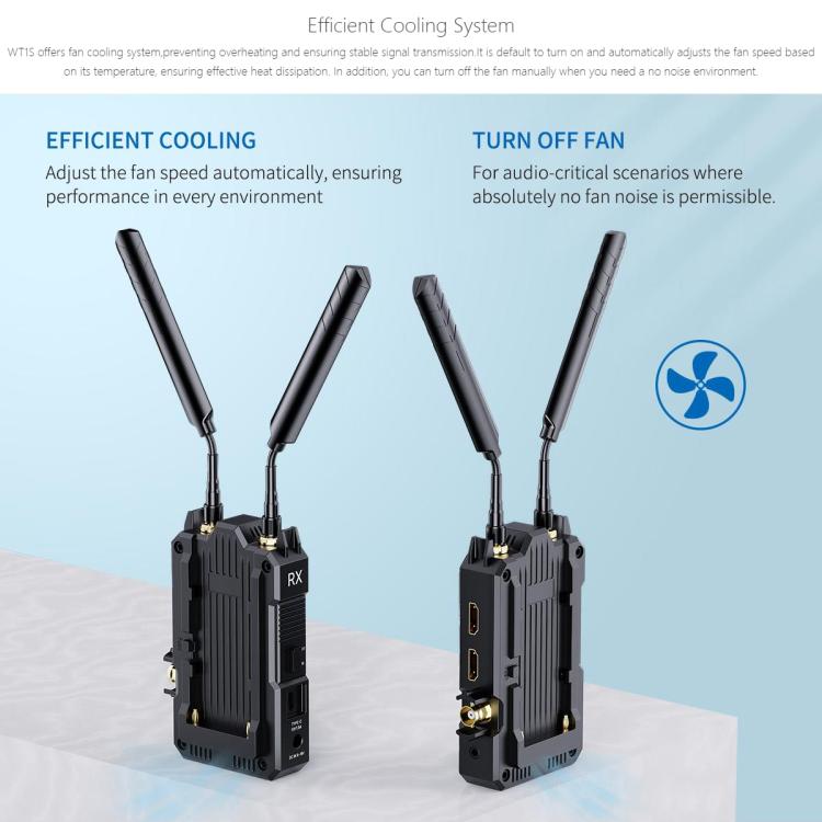 FEELWORLD WT1S 4K Wireless Video Transmission System SDI + Dual HDMI-compatible Full Duplex Intercom Live Streaming(Black) - Amplifier by FEELWORLD | Online Shopping UK | buy2fix