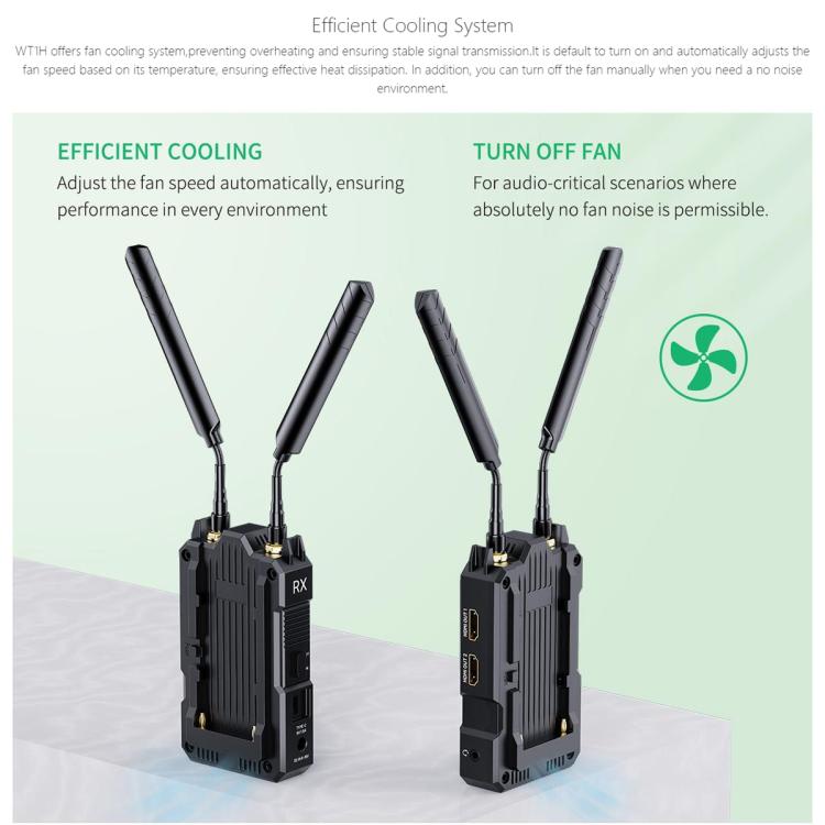 FEELWORLD WT1H 4K Wireless Video Transmission System Dual HDMI-compatible Full Duplex Intercom Live Streaming(Black) - Amplifier by FEELWORLD | Online Shopping UK | buy2fix