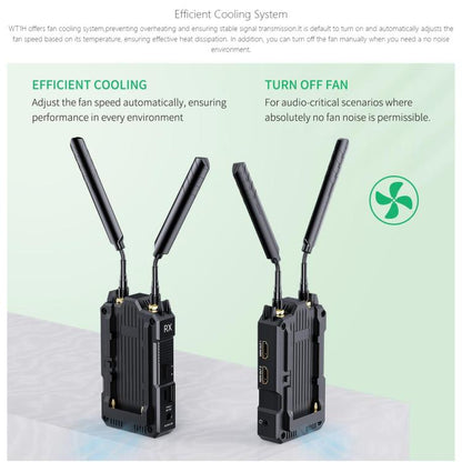FEELWORLD WT1H 4K Wireless Video Transmission System Dual HDMI-compatible Full Duplex Intercom Live Streaming(Black) - Amplifier by FEELWORLD | Online Shopping UK | buy2fix