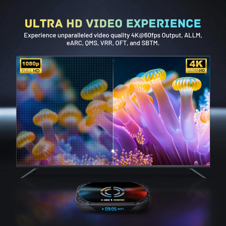 HK1 RBOX X50 Android 14 Smart TV Box with Remote Control, 4GB+32GB, Amlogic S905A Quad-Core(AU Plug) - Amlogic S905 by buy2fix | Online Shopping UK | buy2fix