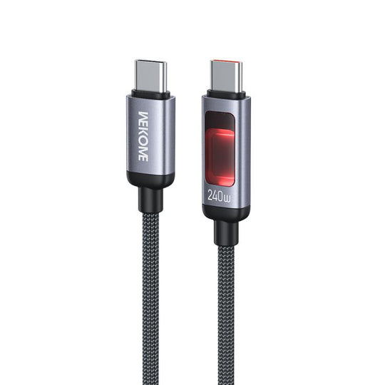 WK WDC-108 240W Intelligent Digital Display Type-C to Type-C Fast Charging Data Cable, Length: 1.2m(Black)
