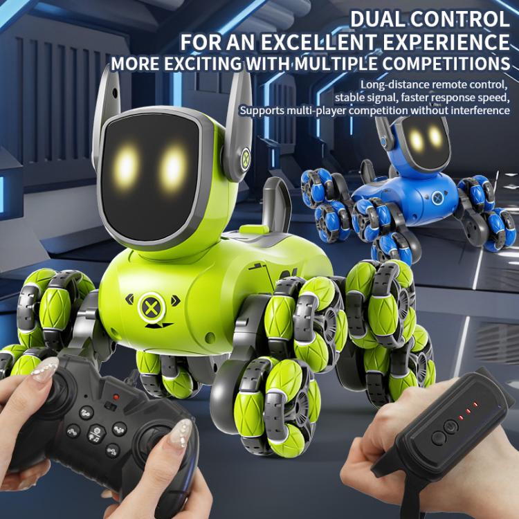 JJR/C Q200 Small Eight-wheeled Multi-function Remote Control Robot Dog with RC Watch(Blue) - RC Cars by JJR/C | Online Shopping UK | buy2fix