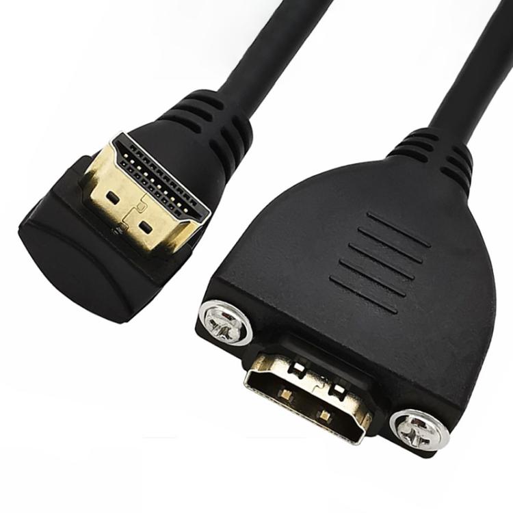 4K 60HZ 2.0 Version HDMI Male to Female Fixed Extension Cable with Screw Holes, Length:0.2m(Lower Elbow) - Cable by buy2fix | Online Shopping UK | buy2fix