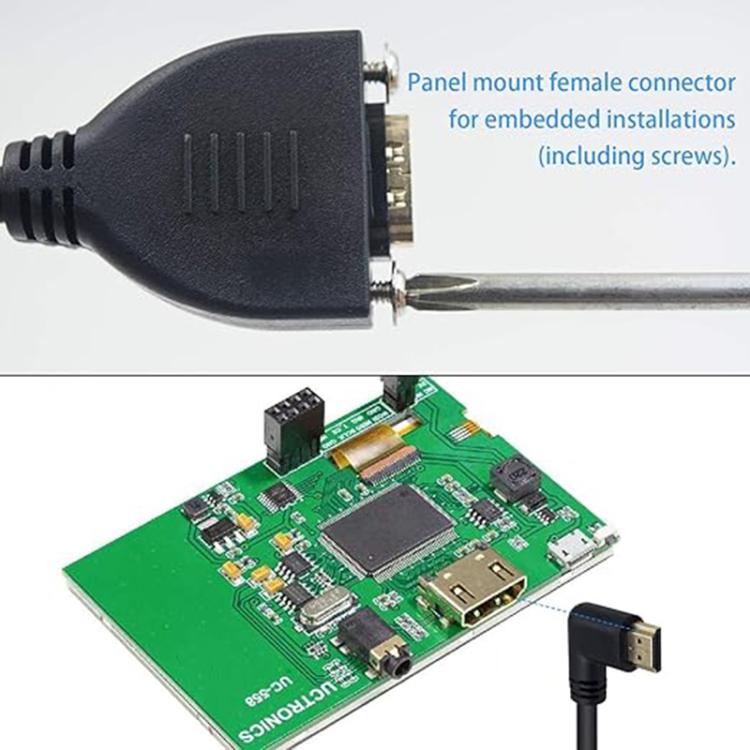 4K 60HZ 2.0 Version HDMI Male to Female Fixed Extension Cable with Screw Holes, Length:0.2m(Lower Elbow) - Cable by buy2fix | Online Shopping UK | buy2fix