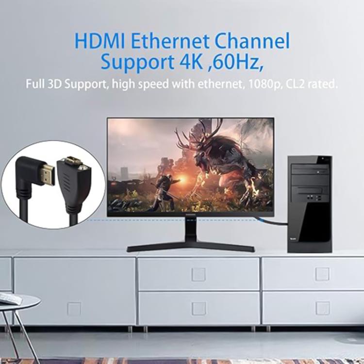 4K 60HZ 2.0 Version HDMI Male to Female Fixed Extension Cable with Screw Holes, Length:0.2m(Upper Elbow) - Cable by buy2fix | Online Shopping UK | buy2fix