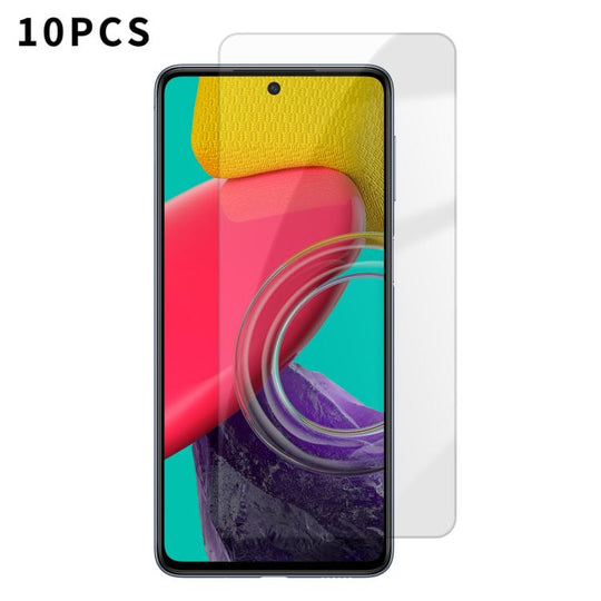 For Galaxy M53 5G Kalebol 10pcs High-Aluminum Semi-Screen Anti-Fingerprint HD Tempered Glass Film