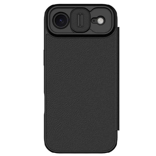For iPhone Air NILLKIN QIN Series Pro Sliding Camera Cover Design Leather Phone Case(Black)