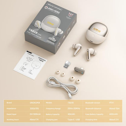 ONIKUMA TX610 Dual Mode 2.4G Receiver and Wireless Bluetooth Earphone(Beige) - Bluetooth Earphone by ONIKUMA | Online Shopping UK | buy2fix