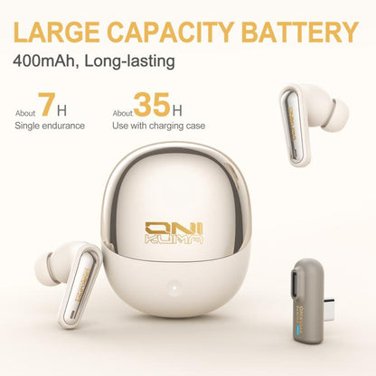 ONIKUMA TX610 Dual Mode 2.4G Receiver and Wireless Bluetooth Earphone(Beige) - Bluetooth Earphone by ONIKUMA | Online Shopping UK | buy2fix