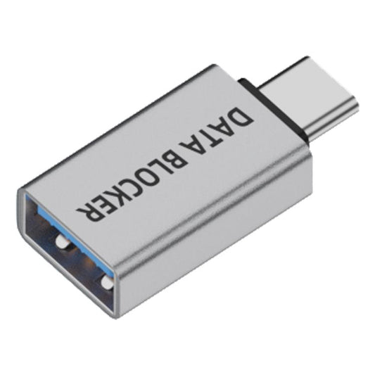 USB Charging Data Protection Blocker, Port:Type-C Male to USB-A Female(Silver) - OTG Adapter by buy2fix | Online Shopping UK | buy2fix
