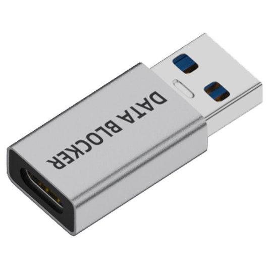 USB Charging Data Protection Blocker, Port:Type-C Male to USB-A Male(Silver) - OTG Adapter by buy2fix | Online Shopping UK | buy2fix