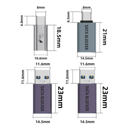 USB Charging Data Protection Blocker, Port:Type-C Male to Type-C Female(Gray Purple) - OTG Adapter by buy2fix | Online Shopping UK | buy2fix