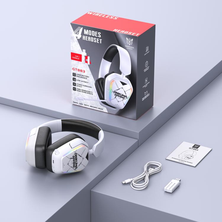 ONIKUMA GT883 Quad-Mode Wireless Bluetooth Earphone(Black White) - Headset & Headphone by ONIKUMA | Online Shopping UK | buy2fix
