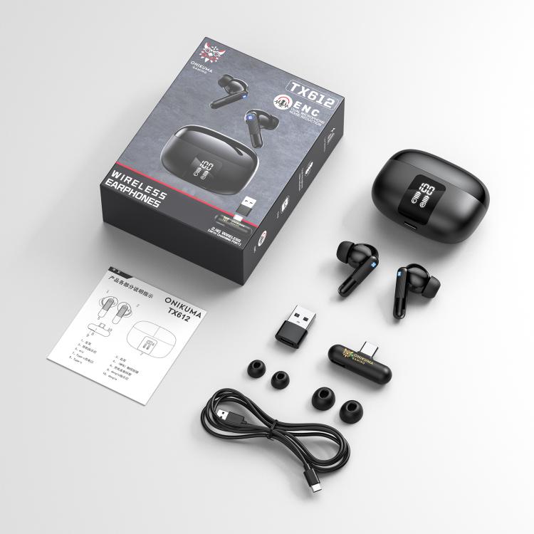 ONIKUMA TX612 Dual-Mode ENC Dual-Microphone Noise Reduction Wireless Bluetooth Earphone(Black) - Bluetooth Earphone by ONIKUMA | Online Shopping UK | buy2fix