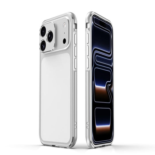 For iPhone 18 Pro Max / 17 Pro Max Aurora Series Lens Protector + Metal Frame Phone Case(Silver)