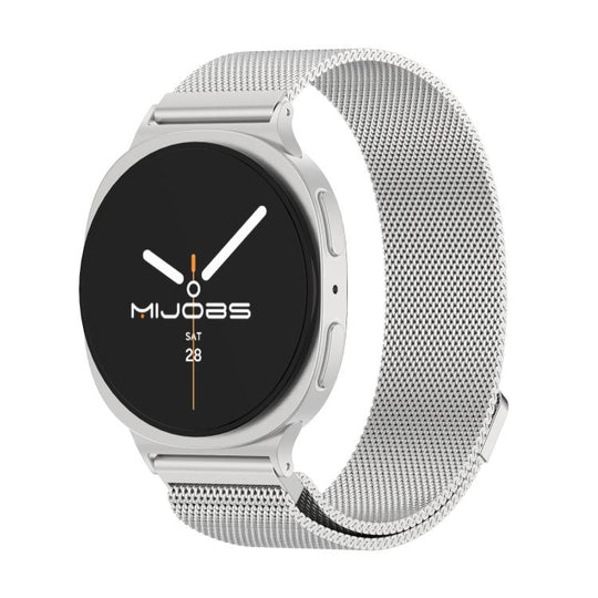 For Galaxy Watch9 / 8 / 8 Classic MIJOBS Milan Magnetic Metal Watch Band(Silver)