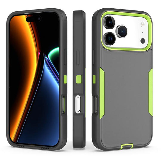 For iPhone 18 Pro Max / 17 Pro Max 2 in 1 PC Hybrid TPU Phone Case(Gray+Fluorescent Green)