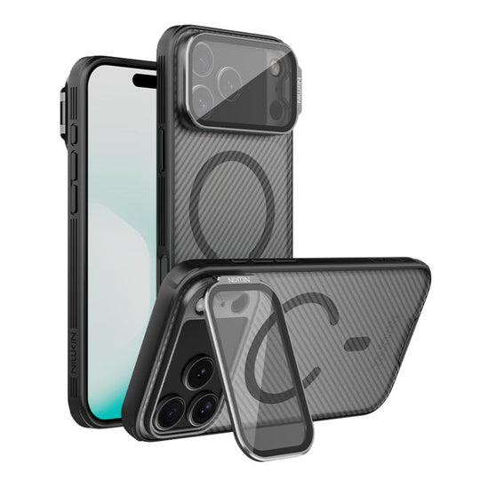 For iPhone 17 Pro Max NILLKIN CamShield Prop Transparent Mirror Cover MagSafe Magnetic Translucent PC Phone Case(Black)