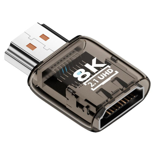 8K 60Hz HDTV 2.1 Male to HDTV 2.1 Female Ultra HD Transparent Adapter(Black)