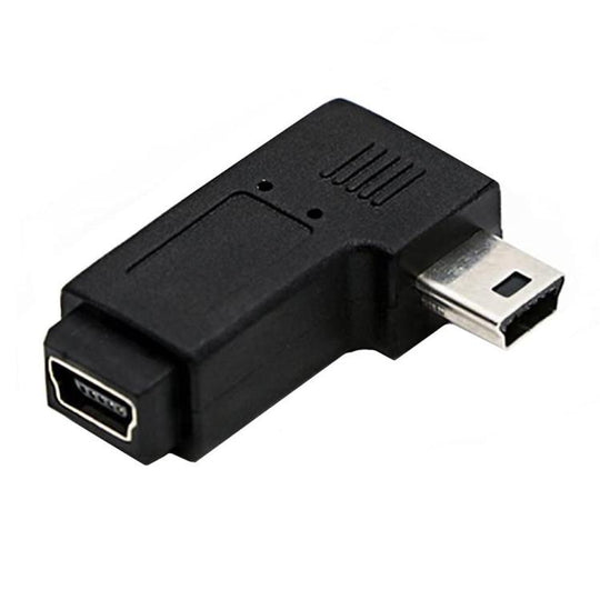 90 Degree Mini USB Male to Mini USB Female Extension Right Bend Adapter(Black)