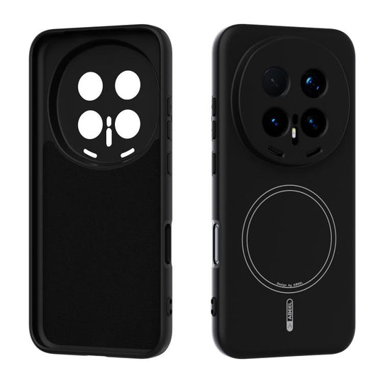 For Honor Magic8 Pro ABEEL Skin-friendly Feel Magsafe Liquid Silicone Phone Case(Black)