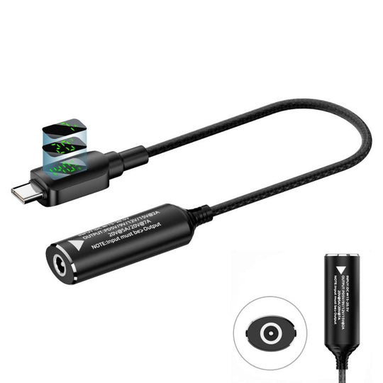 DC 5.5 x 2.5mm to Type-C Male 140W Digital Display Laptop Charging Adapter Connector