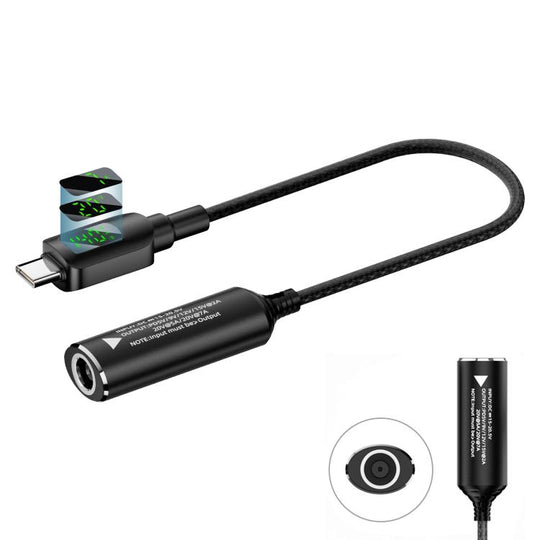 DC 7.9 x 0.9mm to Type-C Male 140W Digital Display Laptop Charging Adapter Connector
