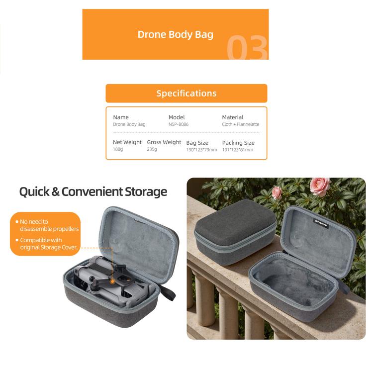 Sunnylife Carrying Hard Travel Storage Bag For DJI Mini 5 Pro Easy Carrying Combo Bag - Carry Cases & Bags by Sunnylife | Online Shopping UK | buy2fix