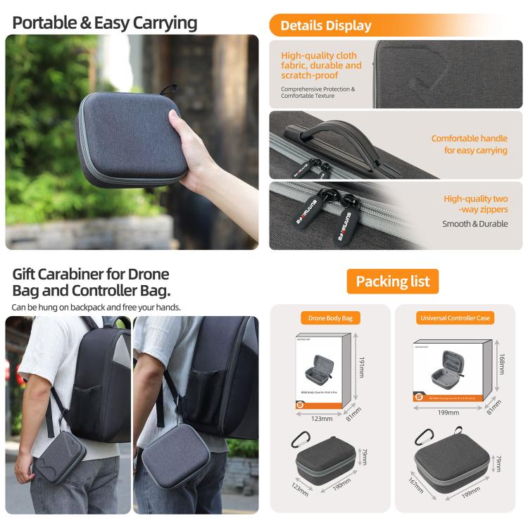 Sunnylife Carrying Hard Travel Storage Bag For DJI Mini 5 Pro Easy Carrying Combo Bag - Carry Cases & Bags by Sunnylife | Online Shopping UK | buy2fix