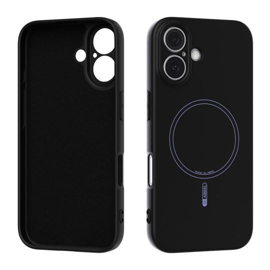 For iPhone 16 ABEEL Skin-friendly Feel Magsafe Liquid Silicone Phone Case(Black)