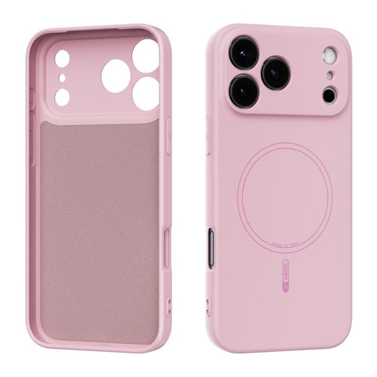 For iPhone 17 Pro Max ABEEL Skin-friendly Feel Magsafe Liquid Silicone Phone Case(Pink)
