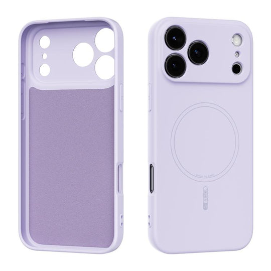 For iPhone 17 Pro Max ABEEL Skin-friendly Feel Magsafe Liquid Silicone Phone Case(Lilac Purple)