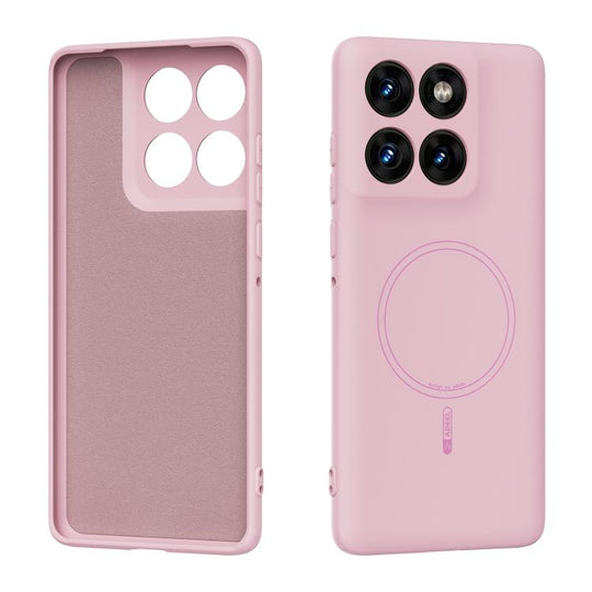 For Motorola Edge 60 Pro ABEEL Skin-friendly Feel Magsafe Liquid Silicone Phone Case(Pink)