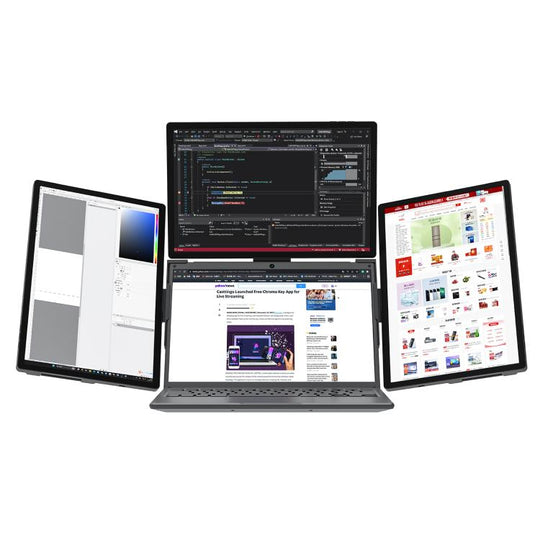 Arie 14 14 inch Expanded Display Triple Portable Monitor, Plug Type:US Plug(Black)
