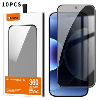 For Xiaomi 17 Pro Kalebol 10pcs High-Aluminum Screen-Printed Full-Coverage Black-Border Privacy Tempered Glass Film - 17 Pro Tempered Glass by Kalebol | Online Shopping UK | buy2fix
