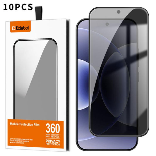 For Xiaomi 17 Kalebol 10pcs High-Aluminum Screen-Printed Full-Coverage Black-Border Privacy Tempered Glass Film - 17 Tempered Glass by Kalebol | Online Shopping UK | buy2fix
