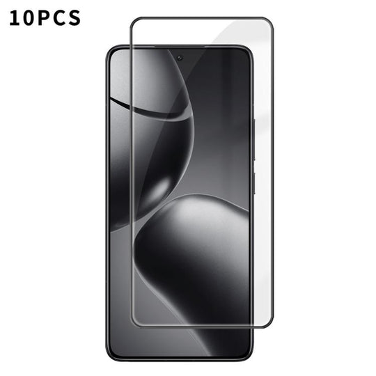 For Xiaomi 14T 10pcs Kalebol High-Aluminum Screen-Printed Full-Coverage Anti-Fingerprint Black-Bordered HD Tempered Glass Film