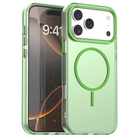 For iPhone 17 Pro Max Candy Fine Circle Magsafe PC Hybrid TPU Phone Case(Green)