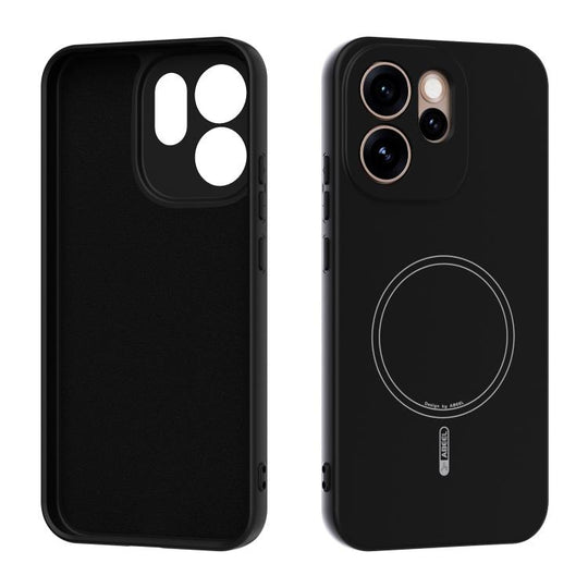 For OPPO Reno15 Pro Max 5G Global ABEEL Skin-friendly Feel Magsafe Liquid Silicone Phone Case(Black)