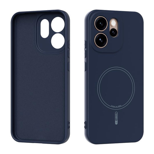 For OPPO Reno15 Pro Max 5G Global ABEEL Skin-friendly Feel Magsafe Liquid Silicone Phone Case(Blue)