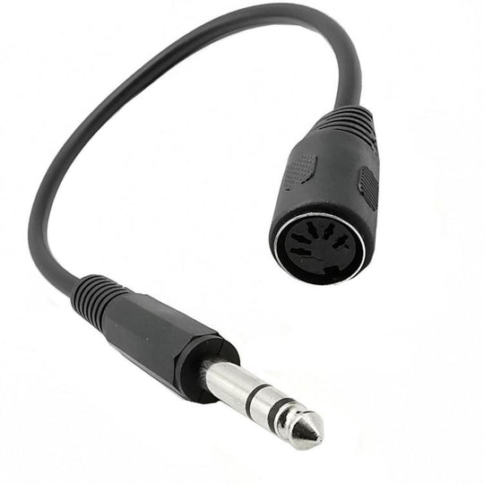 6.35mm Audio Plug to MIDI 5 Pin Audio Adapter Cable, Length: 0.3m(Black)