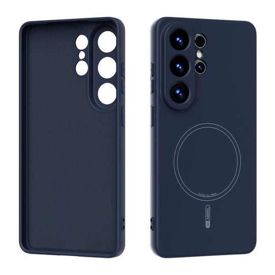 For Samsung Galaxy S26 Ultra 5G ABEEL Skin-friendly Feel Magsafe Liquid Silicone Phone Case(Blue)