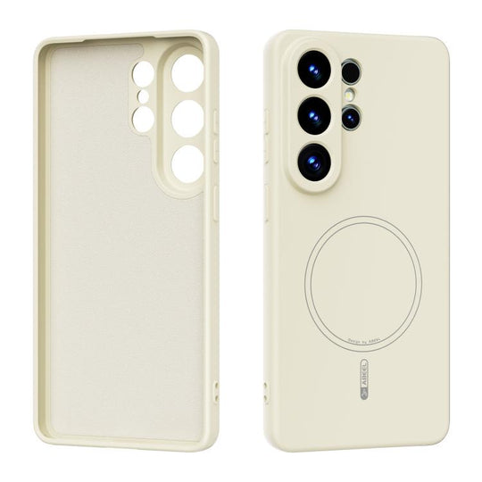 For Samsung Galaxy S26 Ultra 5G ABEEL Skin-friendly Feel Magsafe Liquid Silicone Phone Case(Yellow)