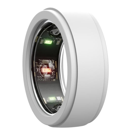 xDfind For Samsung Galaxy Ring / Oura Ring Smart Ring Silicone Solid Color Cover, Size:S(White)