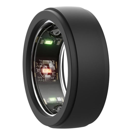 xDfind For Samsung Galaxy Ring / Oura Ring Smart Ring Silicone Solid Color Cover, Size:M(Black)