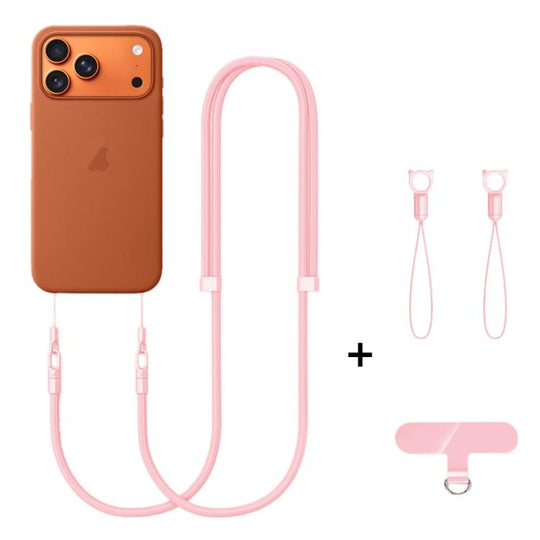 XDcase Double Buckle Adjustable Crossbody Mobile Phone Lanyard(Light Pink)