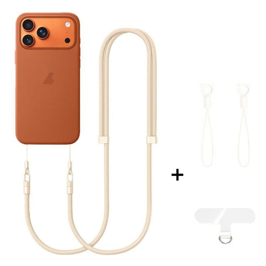 XDcase Double Buckle Adjustable Crossbody Mobile Phone Lanyard(Light Beige)